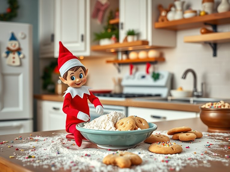 elf baking cookies together