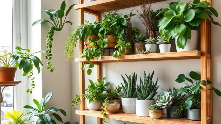 enhance shelves with greenery