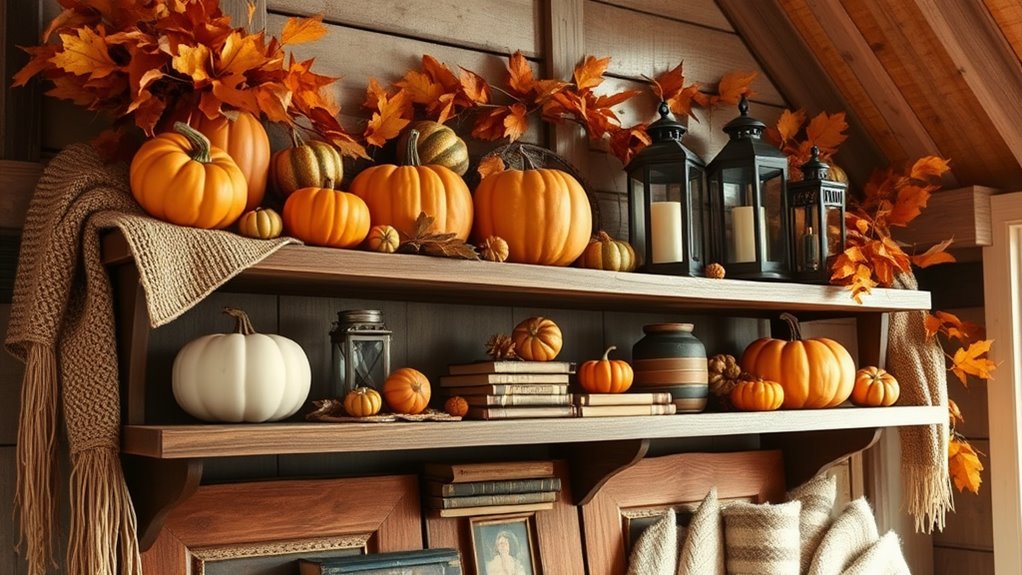 fall attic shelf decor tips