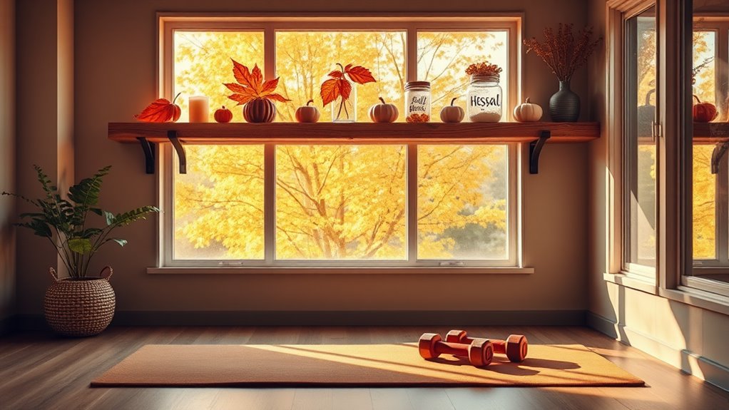 fall exercise room decor