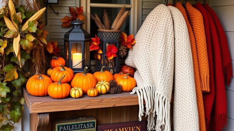 fall porch shelf decor