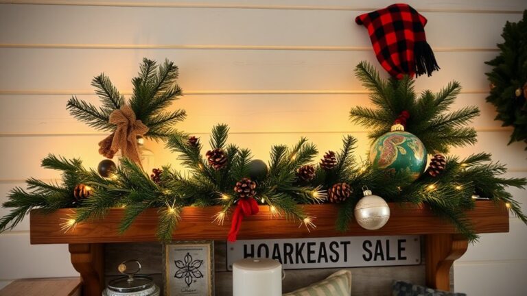 farmhouse holiday shelf decor