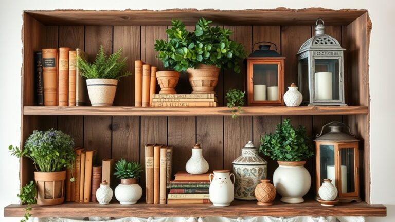 farmhouse holiday shelf decor