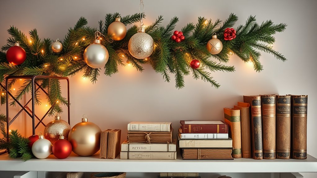 festive holiday shelf styling