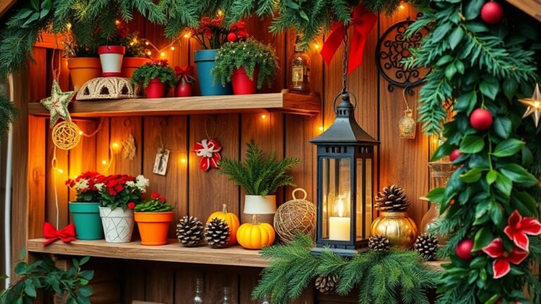 festive outdoor shed decor