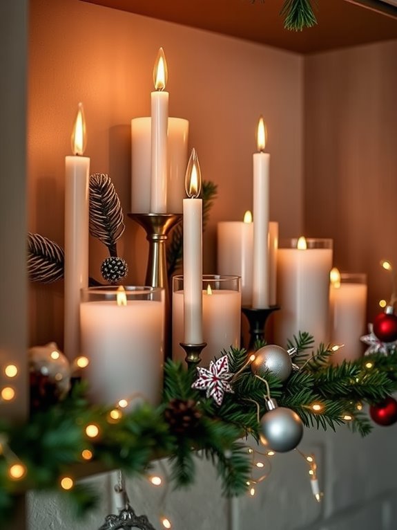 festive scented candle displays