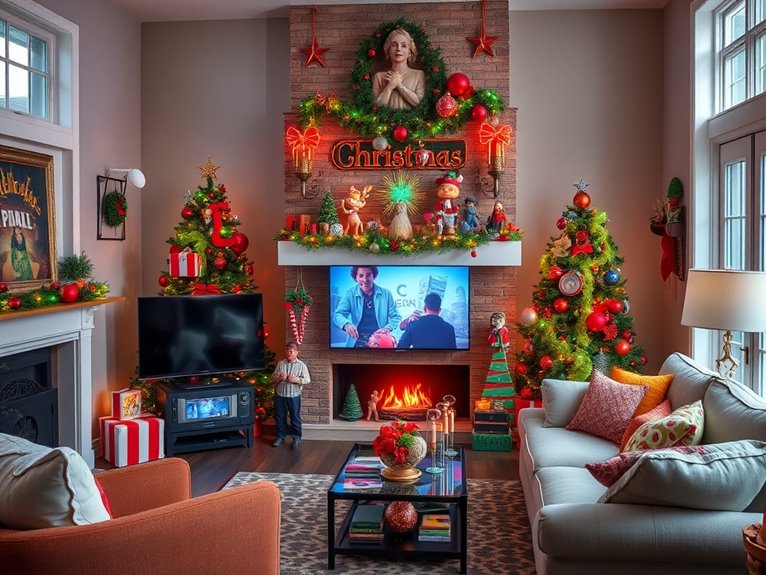 festive tv show decor