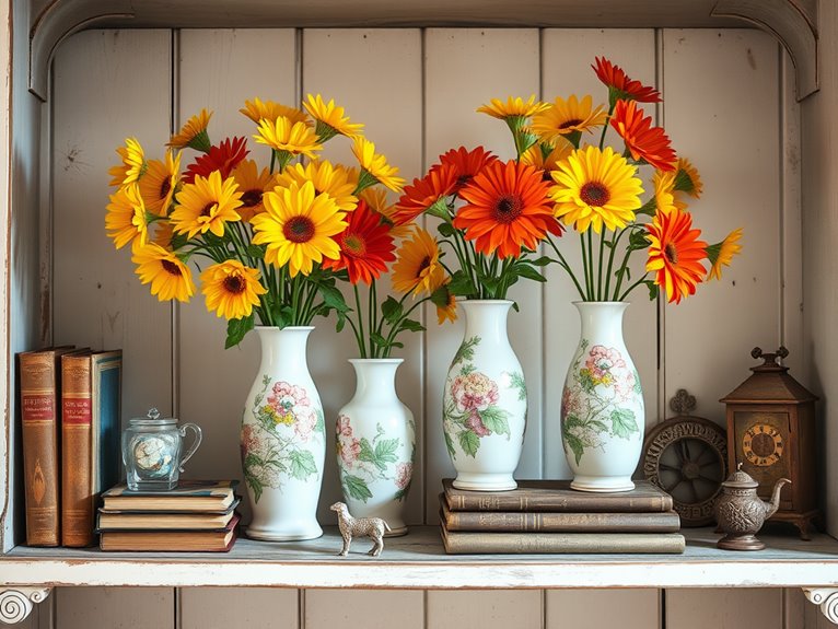 floral accents enhance decor