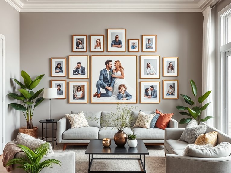 framed family photo art