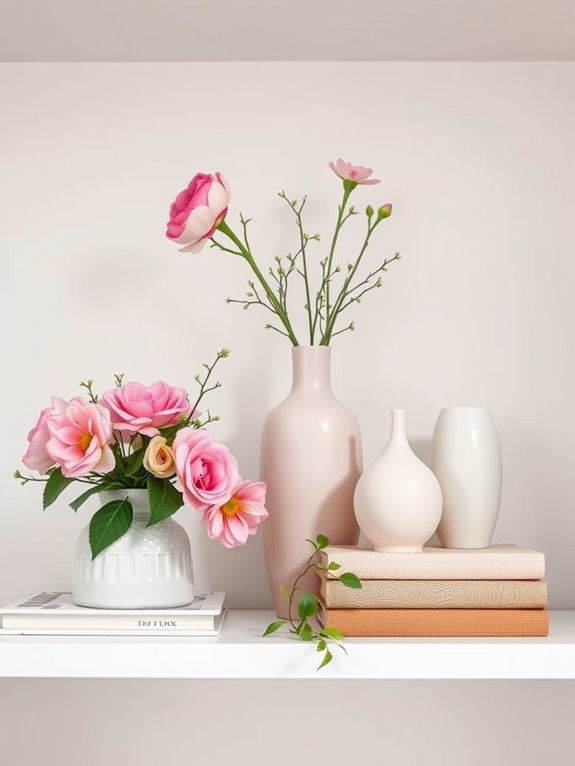 fresh spring shelf decor