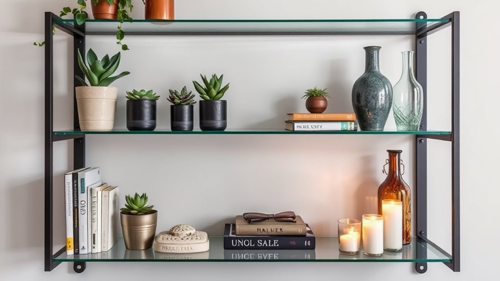 glass shelf styling ideas