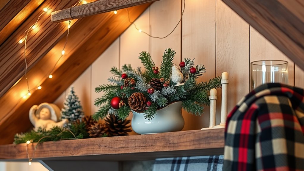 holiday attic shelf decor