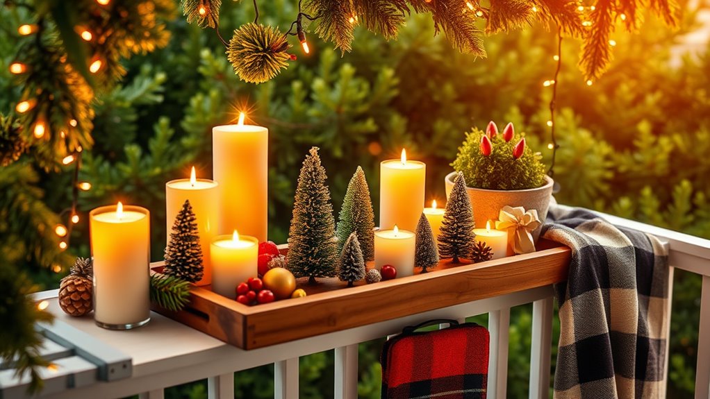 holiday balcony shelf decor