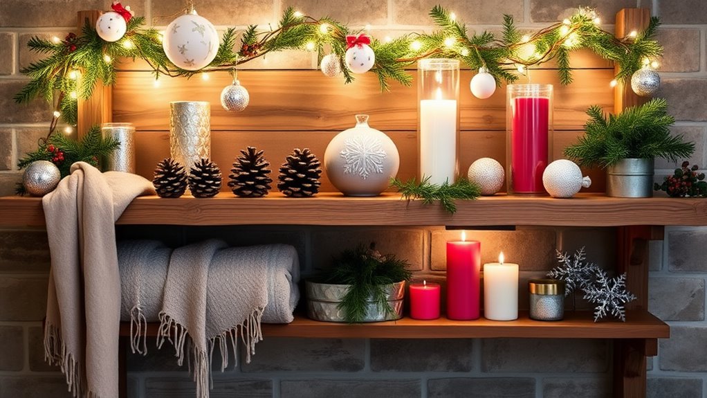 holiday basement shelf decor