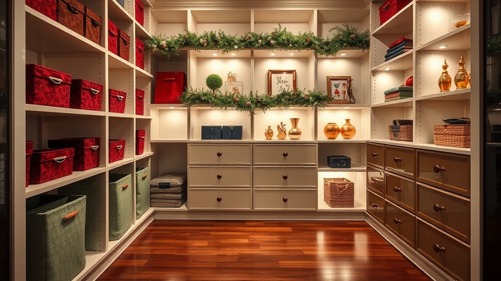 holiday closet shelf decor