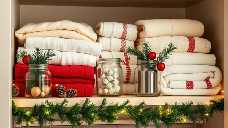 holiday linen closet decor