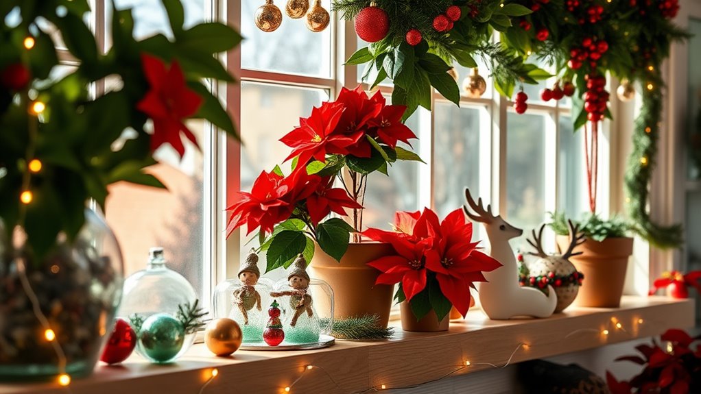 holiday sunroom shelf decor