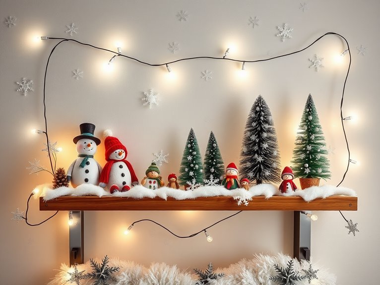 illuminated winter themed decorations