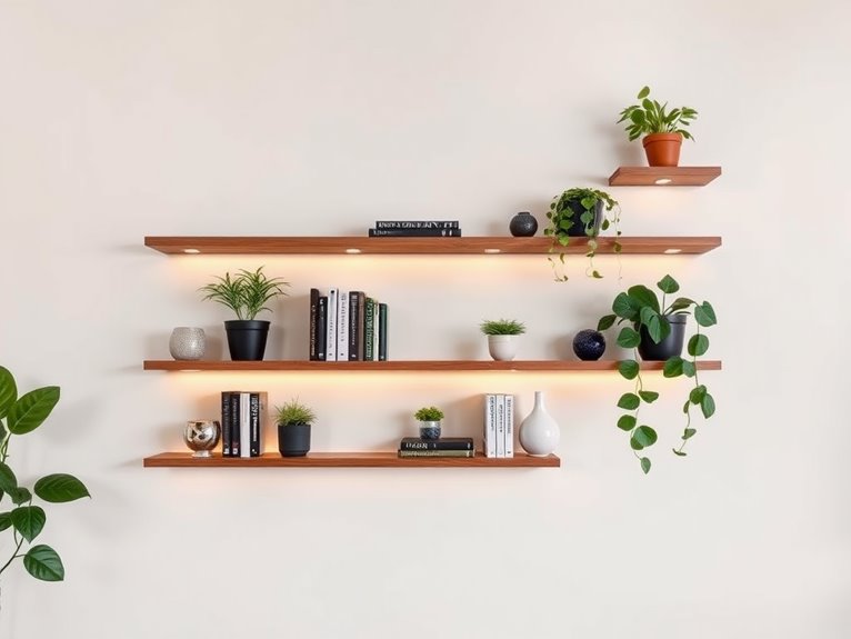 install decorative wall shelves
