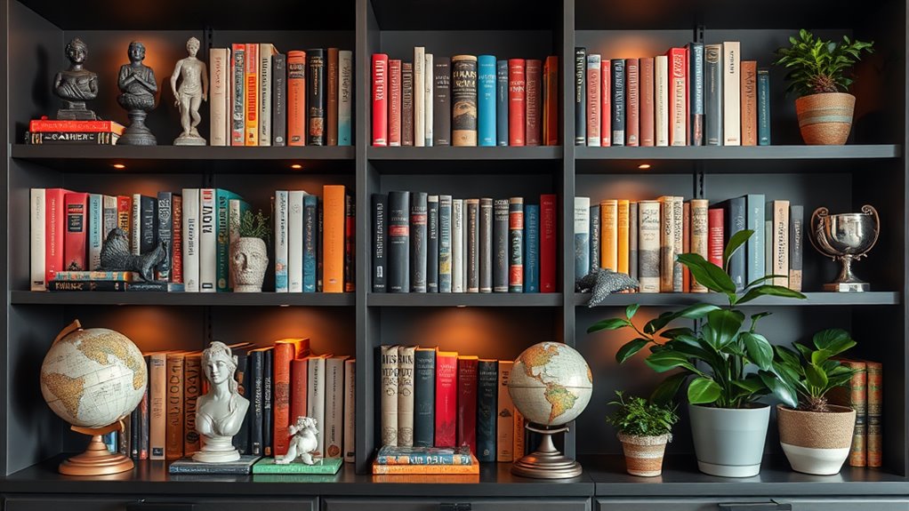 library shelf decor ideas