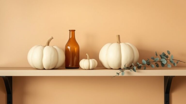 minimalist autumn shelf decor