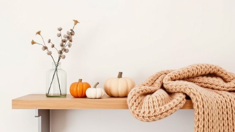 minimalist autumn shelf decor