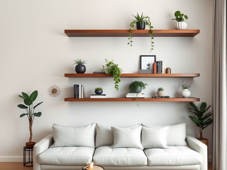 minimalist floating shelf design