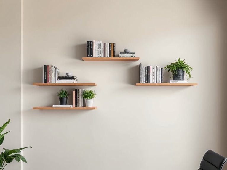 minimalist floating shelf design