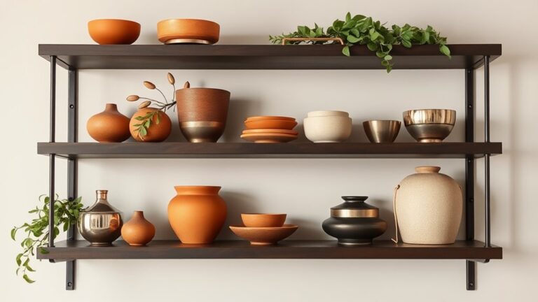 modern fall shelf decor