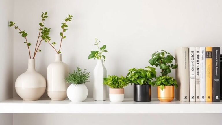 modern kitchen shelf styling