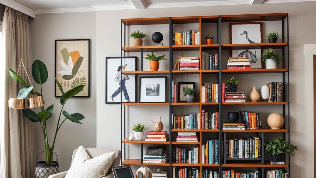 narrow bookshelf decor ideas