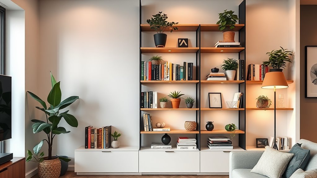 narrow bookshelf decor ideas