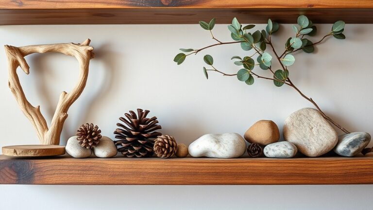 natural holiday shelf decor