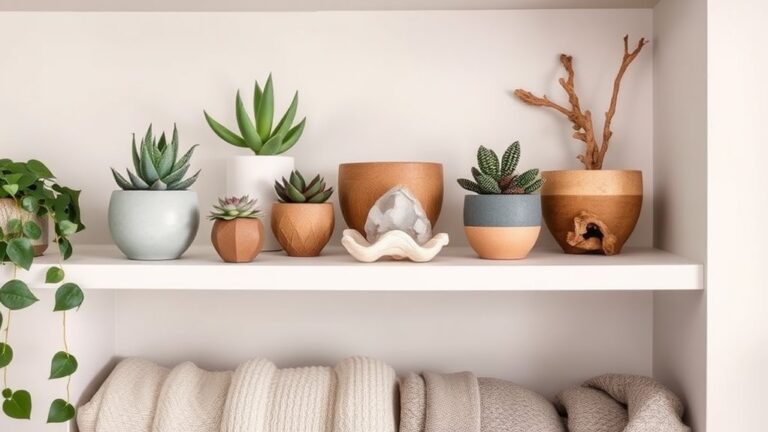 natural inspired shelf styling