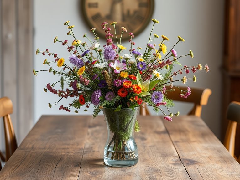 natural themed table decor