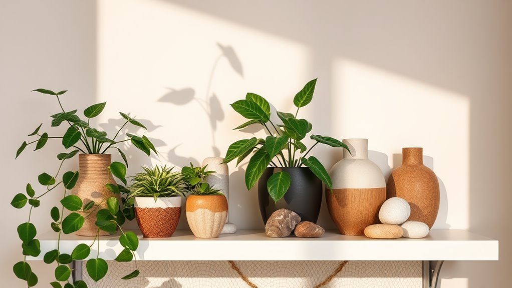 nature inspired shelf decor ideas