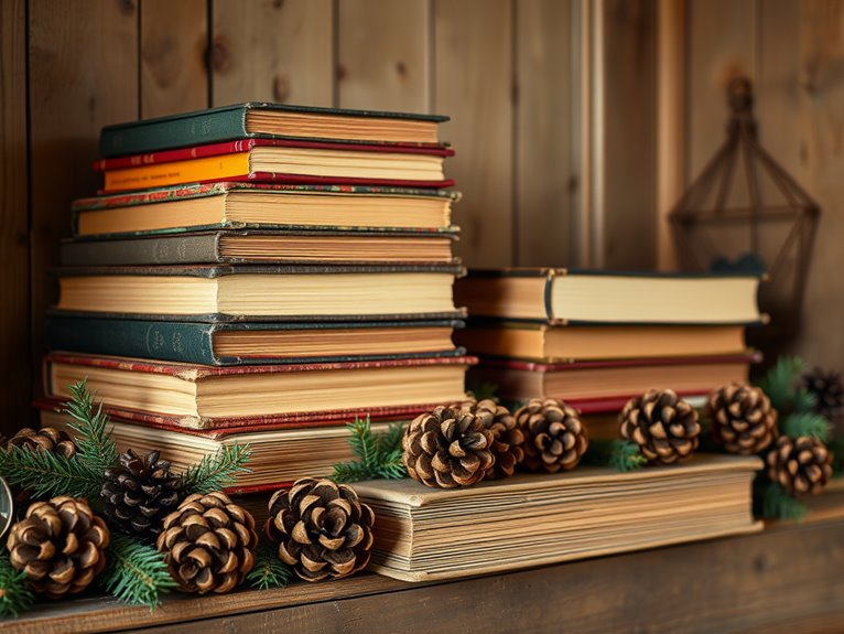 old books piled high