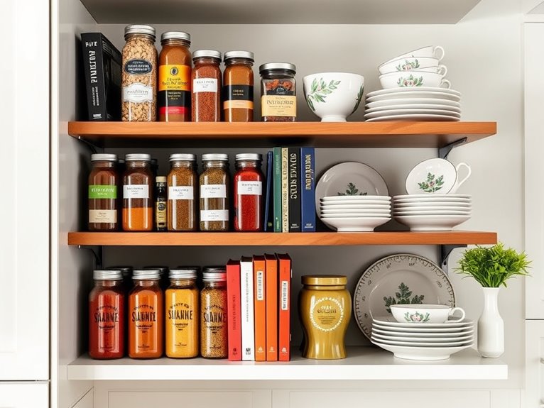 organized kitchen shelf ideas