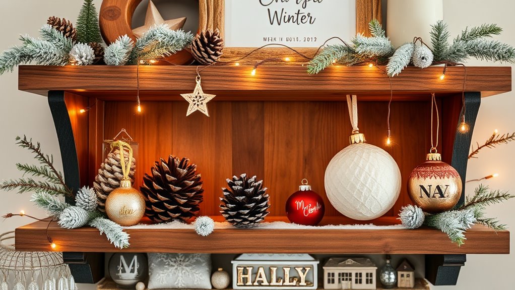 personalized winter shelf decorations