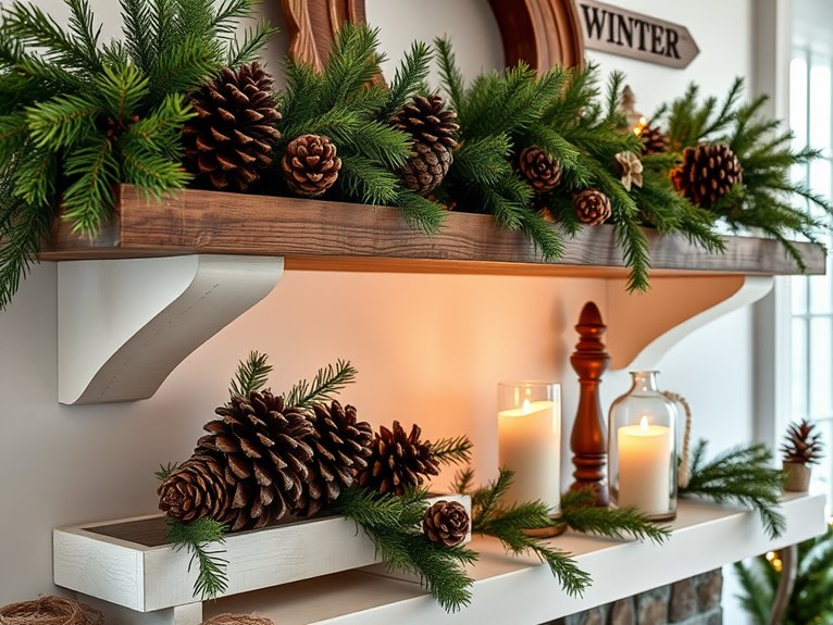 pinecone and evergreen decor