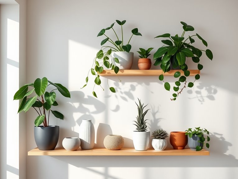 plants in minimalist display