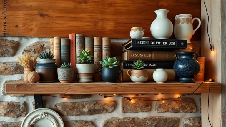 rustic home shelf decor