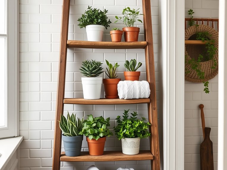 rustic ladder decorative display