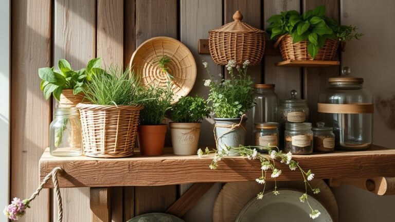 rustic summer shelf decor