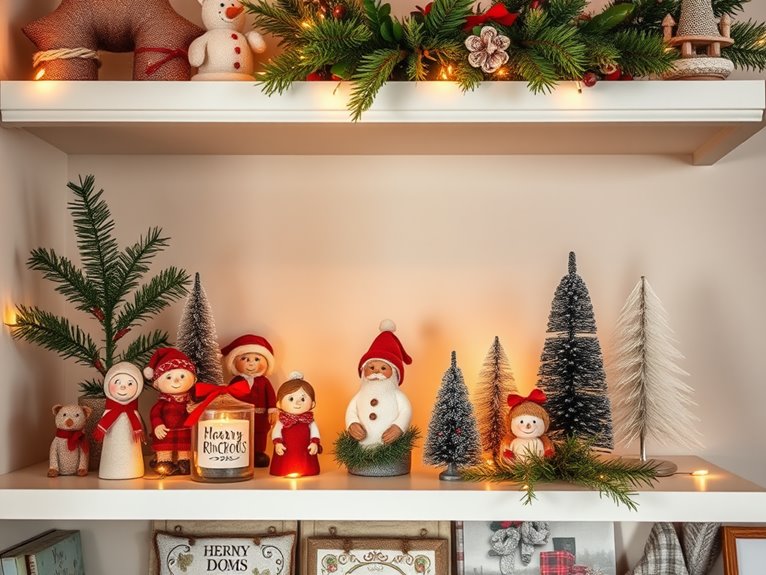 seasonal decorative shelf displays