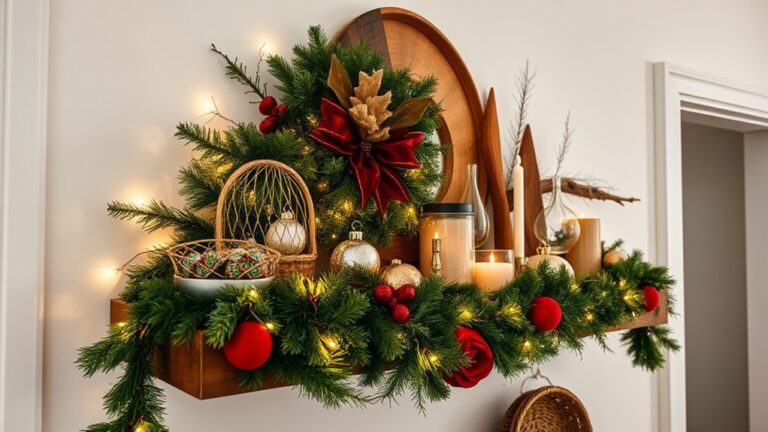 seasonal hallway shelf decor