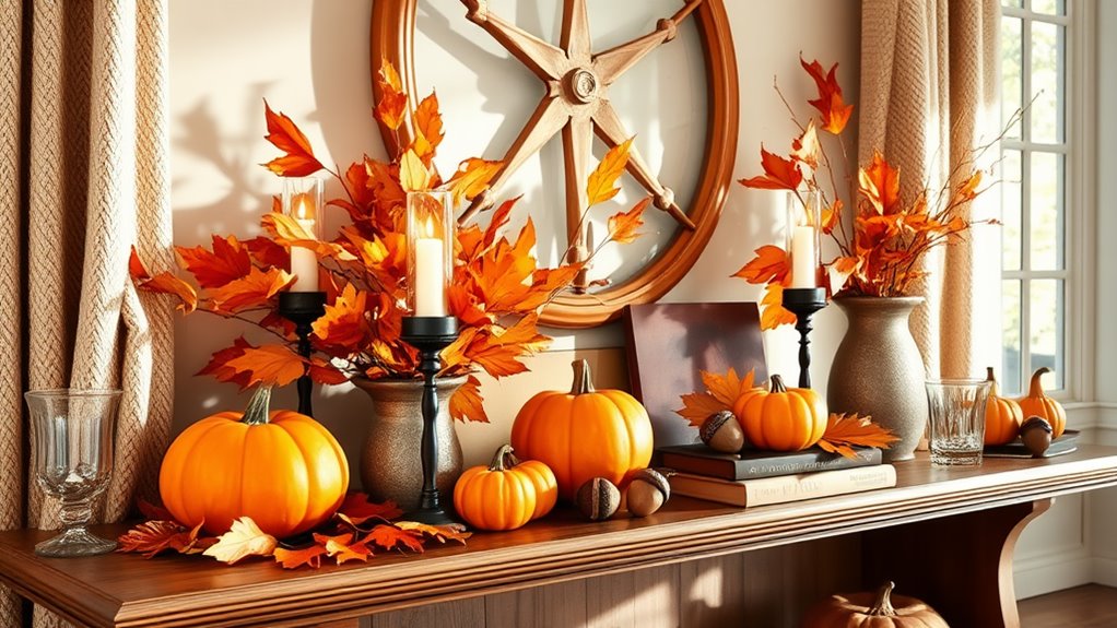 selecting autumn shelf accents