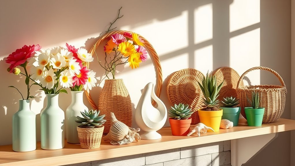 selecting summer shelf decor