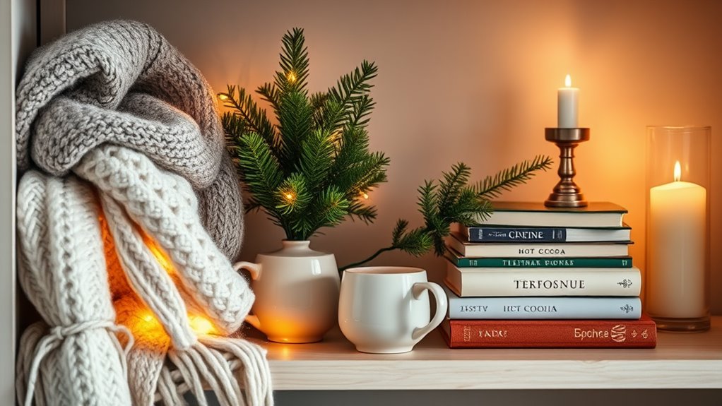 selecting winter shelf decor