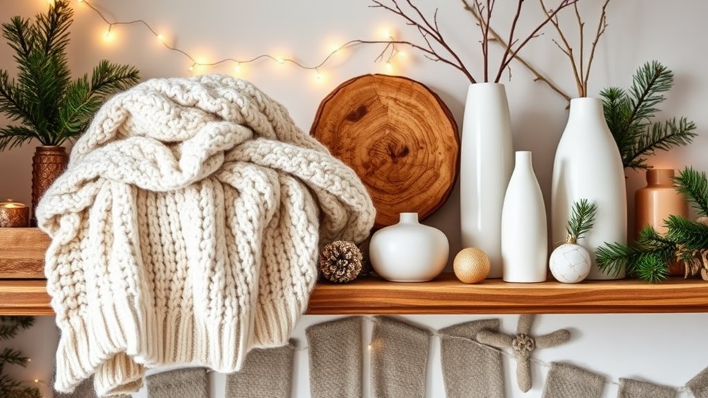 selecting winter shelf decor